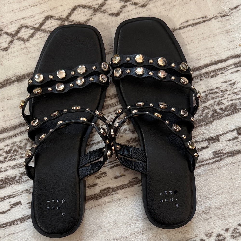 Black Studded Women's Sandals